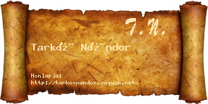 Tarkó Nándor névjegykártya