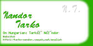 nandor tarko business card